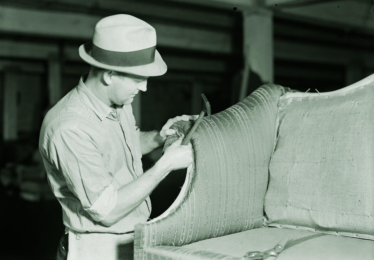 Vintage stoffeerwerk afwerking